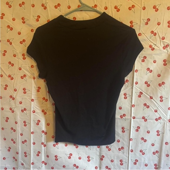 Self Esteem Black Top with Pink Floral Design - Picture 2 of 3